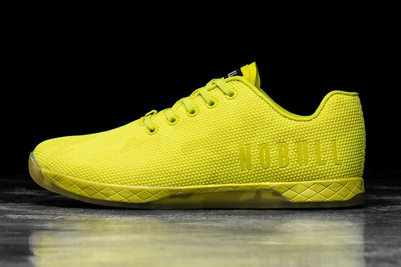 Men\'s Nobull Neon Lime Camo Trainers Yellow | SG F2443D